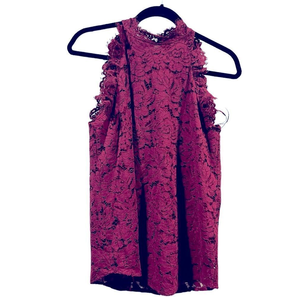 Burgandy lace top